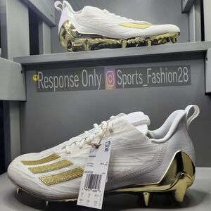Adidas Adizero Mens Size  13 Football Cleats White Gold Metallic GX5122